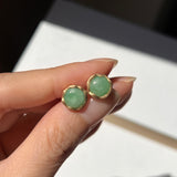 SOLD OUT: A-Grade Natural Green Jadeite Colour Galore Stud Earring No. 180805