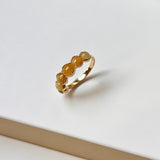 16.4mm A-Grade Natural Yellow Jadeite Colour Galore Ring No.162394