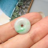 SOLD OUT: A-Grade Natural Moss On Snow Jadeite Donut Pendant No.220501