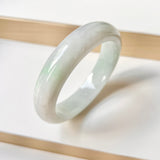 58mm A-Grade Natural Lavender Green Jadeite Modern Round Bangle No.152000