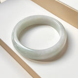 58mm A-Grade Natural Lavender Green Jadeite Modern Round Bangle No.152000