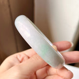 58mm A-Grade Natural Lavender Green Jadeite Modern Round Bangle No.152000