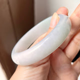 58mm A-Grade Natural Lavender Green Jadeite Modern Round Bangle No.152000