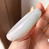 58mm A-Grade Natural Lavender Green Jadeite Modern Round Bangle No.152000