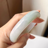 58mm A-Grade Natural Lavender Green Jadeite Modern Round Bangle No.152000