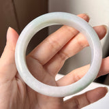 58mm A-Grade Natural Lavender Green Jadeite Modern Round Bangle No.152000