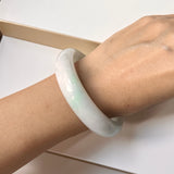 58mm A-Grade Natural Lavender Green Jadeite Modern Round Bangle No.152000