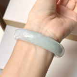 58mm A-Grade Natural Lavender Green Jadeite Modern Round Bangle No.152000