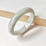 57.3mm A-Grade Natural Lilac Bluish Green Jadeite Modern Round Bangle No. 152001