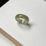 15.1mm A-Grade Natural Yellowish Green Jadeite Abacus Ring Band No. 162319