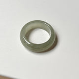 15.1mm A-Grade Natural Yellowish Green Jadeite Abacus Ring Band No. 162319