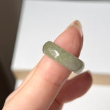 15.1mm A-Grade Natural Yellowish Green Jadeite Abacus Ring Band No. 162319