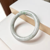 SOLD OUT: 62.2mm A-Grade Natural Floral Imperial Green Jadeite Traditional Round Bangle No. 152004