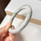 SOLD OUT: 62.2mm A-Grade Natural Floral Imperial Green Jadeite Traditional Round Bangle No. 152004