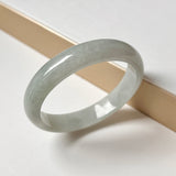 53.7mm A-Grade Natural Light Bluish Green Jadeite Modern Round Bangle No. 152005