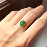 3.06 cts A-Grade Natural Green Jadeite Oval Cabochon No. 130434