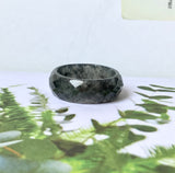 19.1mm A-Grade Natural Black Jadeite Abacus Ring Band (Faceted) No.162003