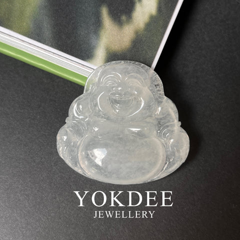 Icy A-Grade Natural Jadeite Buddha Pendant No.170211