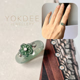 16.1mm A-Grade Natural Jadeite Joseon Dynasty Plum Blossom Ring (Maehwa) No.162420