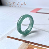 17.1mm Icy A-Grade Natural Bluish Green Jadeite Abacus Band No.162101