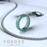 17.1mm Icy A-Grade Natural Bluish Green Jadeite Abacus Band No.162101