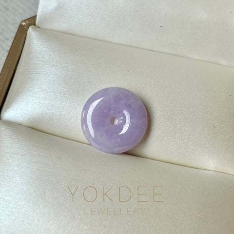 A-Grade Natural Lavender Jadeite Donut Pendant No. 172474