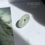 15.2mm A-Grade Natural White Jadeite Ring Band No. 161944