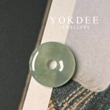 A-Grade Natural Light Bluish Green Jadeite Donut No. 172428