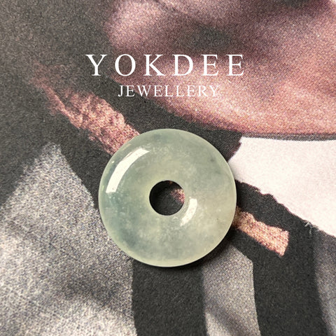 A-Grade Natural Light Green Jadeite Donut Pendant No. 172426