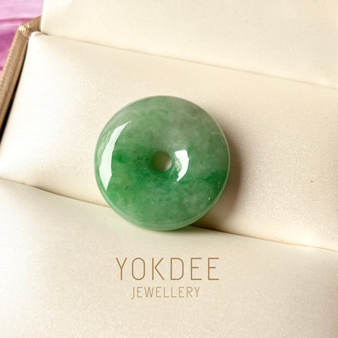 A-Grade Natural Imperial Green Jadeite Donut Pendant No.172289