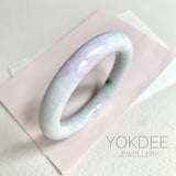 57.6mm A-Grade Natural Lavender Green Jadeite Traditional Round Bangle No. 151679