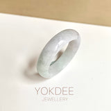 19.6mm A-Grade Natural Lavender Green Jadeite Abacus Ring Band No.162439