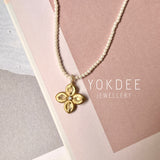 Icy A-Grade Jadeite Lilac Flower Emblem Pendant (Small Pearl Necklace) No. 172175