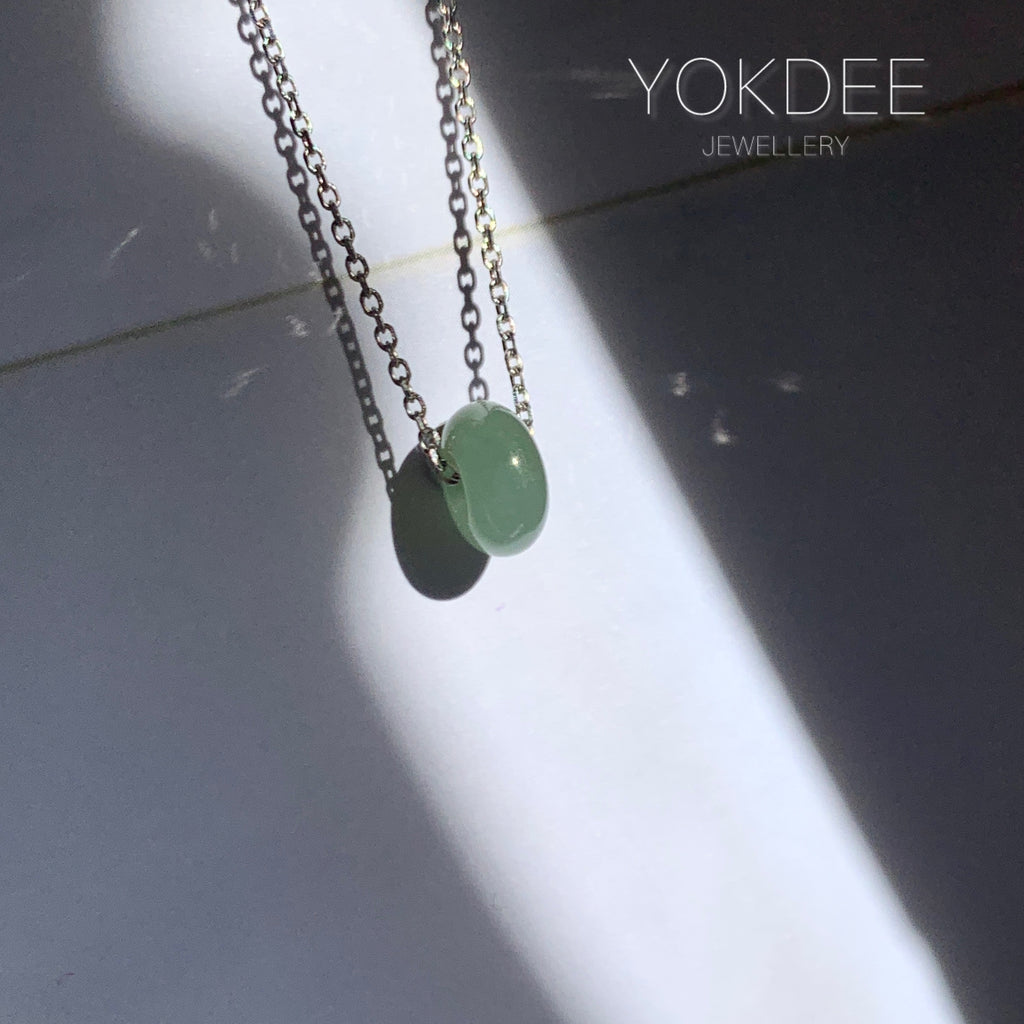 A-Grade Natural Green Blue Jadeite Barrel Pendant No. 220606