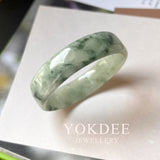 45.7mm A-Grade Natural Floral Jadeite Modern Round Bangle No.152022