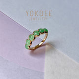 SOLD OUT: 16.2mm Icy A-Grade Natural Apple Green Jadeite Colour Galore Ring No.162389