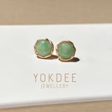 SOLD OUT: A-Grade Natural Green Jadeite Colour Galore Stud Earring No. 180805