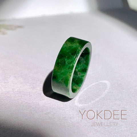 16.6mm A-Grade Natural Imperial Green Jadeite Ring Band No. 162193