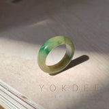 16mm A-Grade Natural Green Jadeite Abacus Ring Band No. 220443