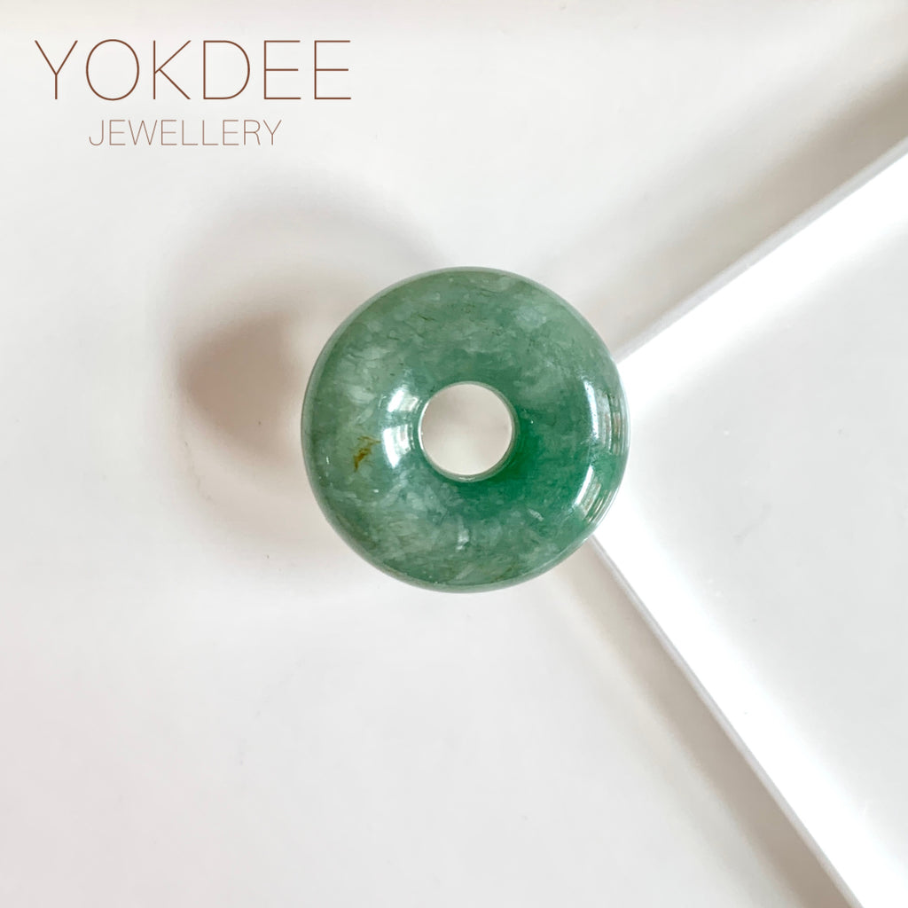 A-Grade Natural Bluish Green Jadeite Bagel Piece No. 172533