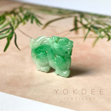 A-Grade Natural Moss On Snow Jadeite Dragon Pendant No.170979