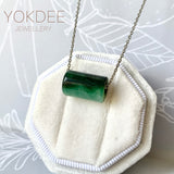 SOLD OUT: A-Grade Natural Dark Green Barrel Pendant No. 172465