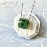 A-Grade Natural Bluish Green Barrel Pendant No. 172464