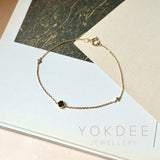 Icy A-Grade Natural Imperial Green Jadeite Petite Dolly Bracelet No.190448