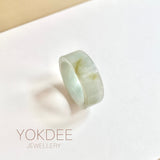 17.3mm A-Grade Natural Light Greyish Green Jadeite Ring Band No. 162190