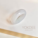 20.3mm A-Grade Natural White Jadeite Abacus Ring Band No.162445