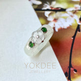 18.1mm A-Grade Natural Jadeite Joseon Dynasty Plum Blossom Ring (Maehwa) No.162437