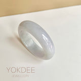 21.1mm A-Grade Natural Lavender Green Jadeite Abacus Ring Band No.162444