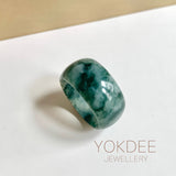 19.5mm A-Grade Natural Bluish Floral Jadeite Ring Band No.161632