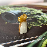 SOLD OUT: A-Grade Natural Yellowish Brown White Jadeite Dog Pendant No.170896